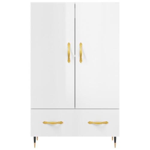 Skab 69,5x31x115 cm konstrueret træ hvid højglans