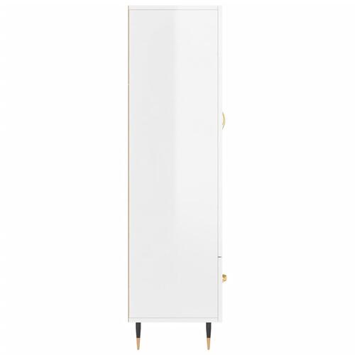 Skab 69,5x31x115 cm konstrueret træ hvid højglans