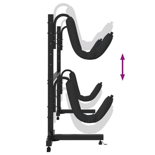 Opbevaringsstativ til 2 kajakker 250x57x127,5 cm stål