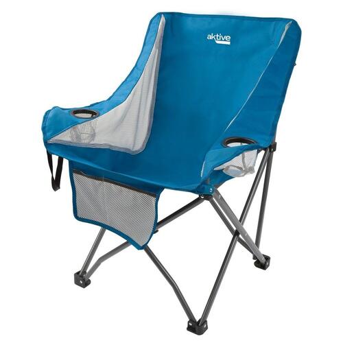Sammenklappelig campingstol Aktive Blå 48 x 86 x 50 cm (2 enheder)