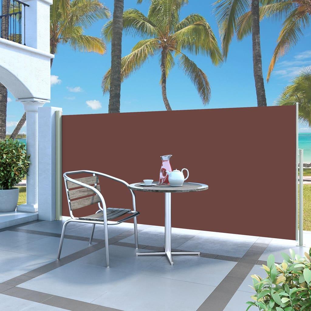 Sammenrullelig sidemarkise til terrassen 140x300 cm brun