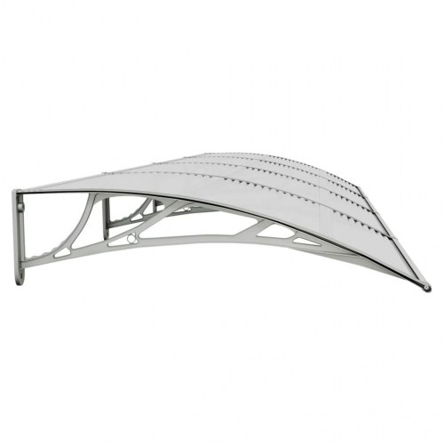 Dørmarkise i grå polycarbonat 400 × 100 cm