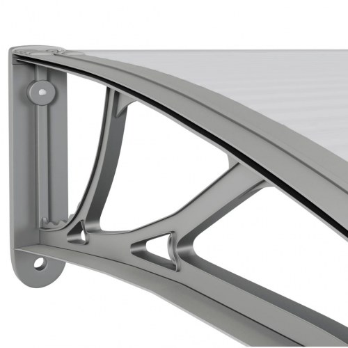 Dørmarkise i grå polycarbonat 400 × 100 cm