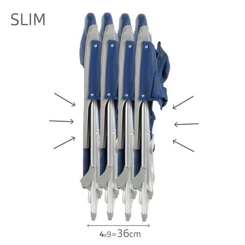 Strandstol Aktive Slim Foldbar Marineblå 47 x 87 x 58 cm (2 enheder)