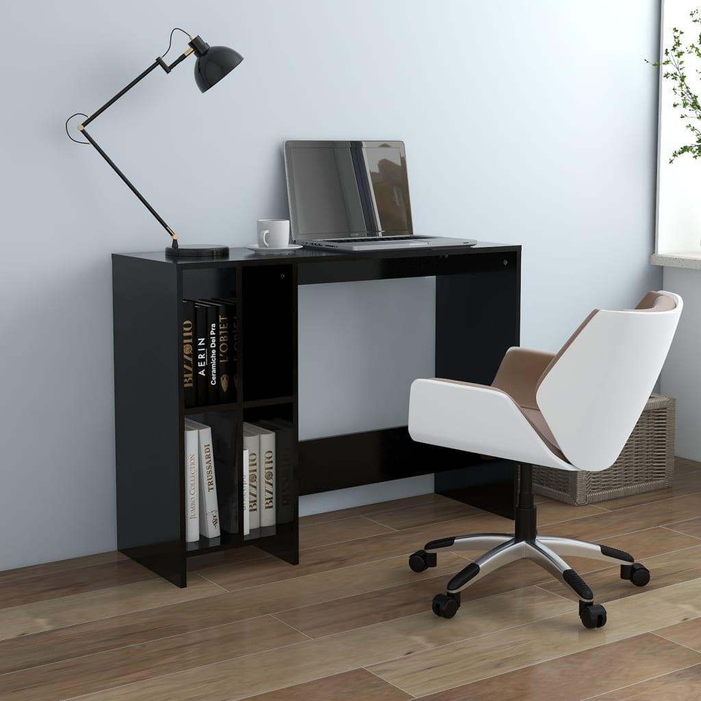 Skrivebord 102,5x35x75 cm konstrueret træ sort
