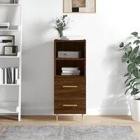 Skænk 34,5x34x90 cm konstrueret træ brun egetræsfarve