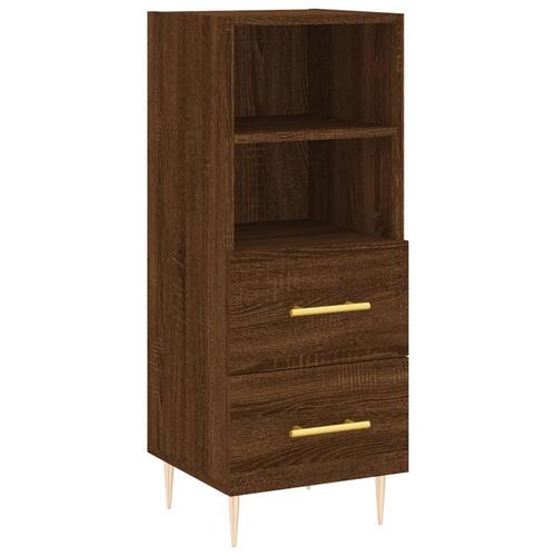 Skænk 34,5x34x90 cm konstrueret træ brun egetræsfarve