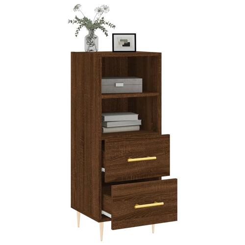 Skænk 34,5x34x90 cm konstrueret træ brun egetræsfarve