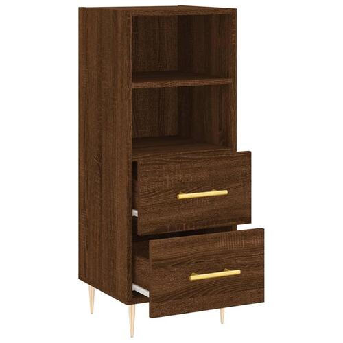 Skænk 34,5x34x90 cm konstrueret træ brun egetræsfarve