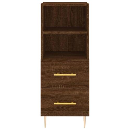 Skænk 34,5x34x90 cm konstrueret træ brun egetræsfarve