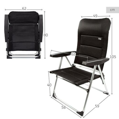 Strandstol Aktive Deluxe Foldbar Sort 49 x 105 x 59 cm (2 enheder)