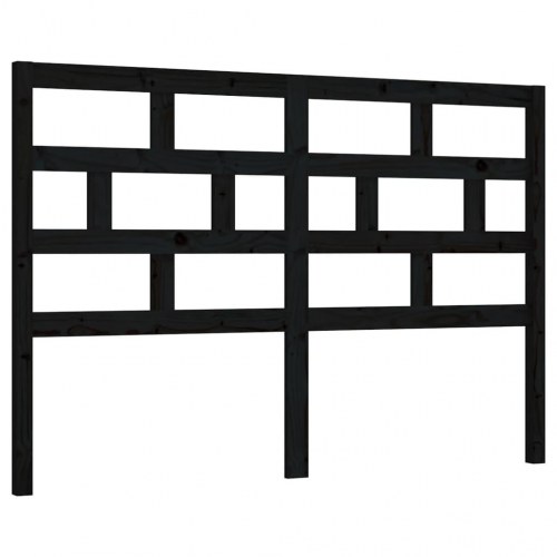 Sengegærde i massivt fyrretræ - sort, 141 x 4 x 100 cm