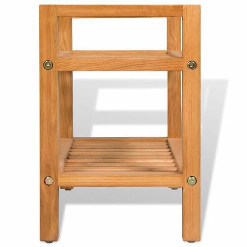 Skostativ med 2 hylder 49,5x27x40 cm massivt egetræ