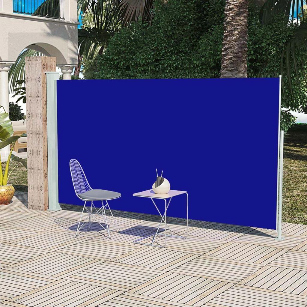 Sammenrullelig sidemarkise til terrassen 160 x 300 cm blå