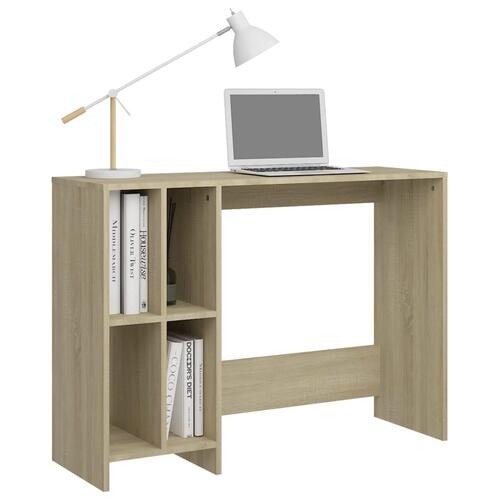 Skrivebord 102,5x35x75 cm konstrueret træ sonoma-eg