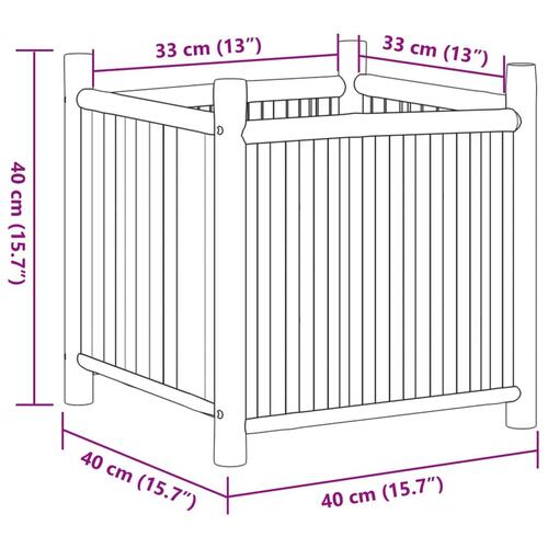 Plantekasse 40x40x40 cm bambus
