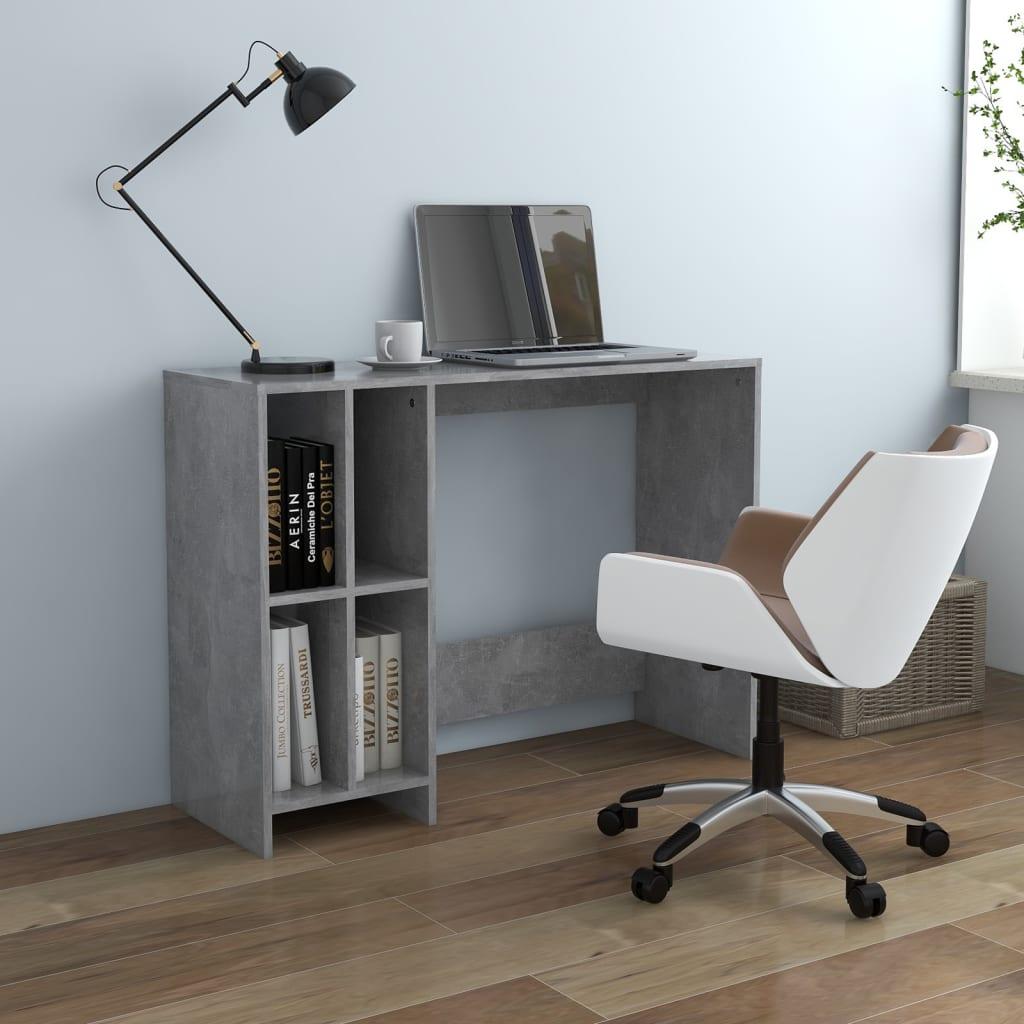 Skrivebord 102,5x35x75 cm konstrueret træ betongrå