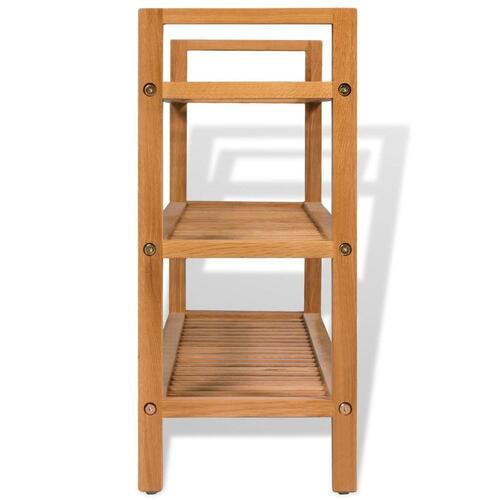 Skostativ med 3 hylder 100x27x60 cm massivt egetræ