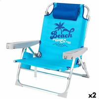 Strandstol Aktive Foldbar Blå 53 x 80 x 58 cm (2 enheder)