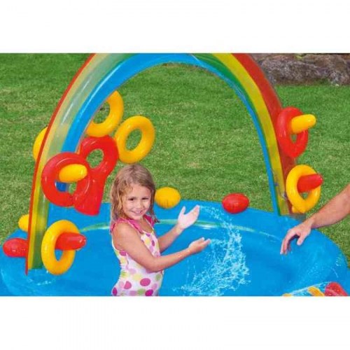 Intex oppustelig børnepool - Legeplads Regnbue 297 × 135 × 193 cm, 381 l