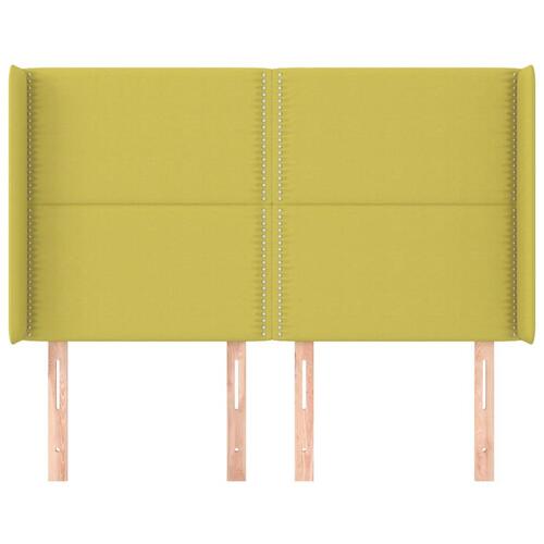 Sengegavl med kanter 147x16x118/128 cm stof grøn