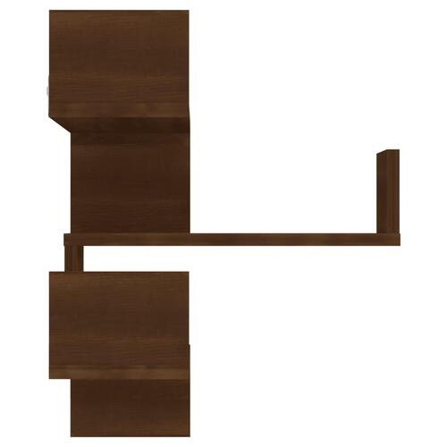 Væghængte hjørnehylder 2 stk. 40x40x50 cm konstrueret træ brun