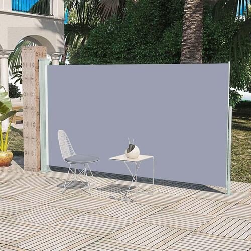Sammenrullelig sidemarkise til terrassen 160 x 300 cm grå