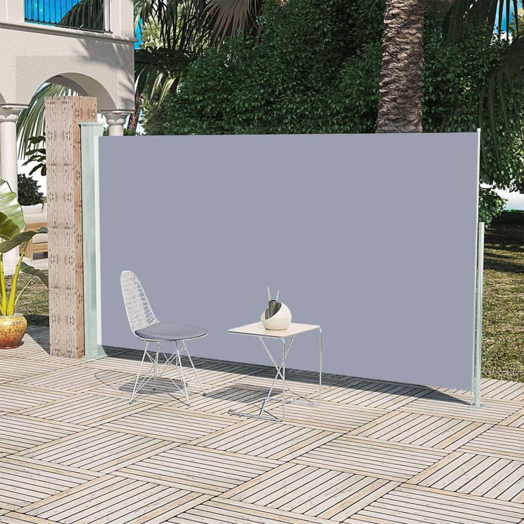 Sammenrullelig sidemarkise til terrassen 160 x 300 cm grå