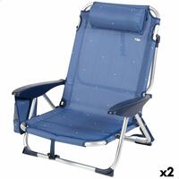 Strandstol Aktive Foldbar Marineblå 51 x 76 x 45 cm (2 enheder)