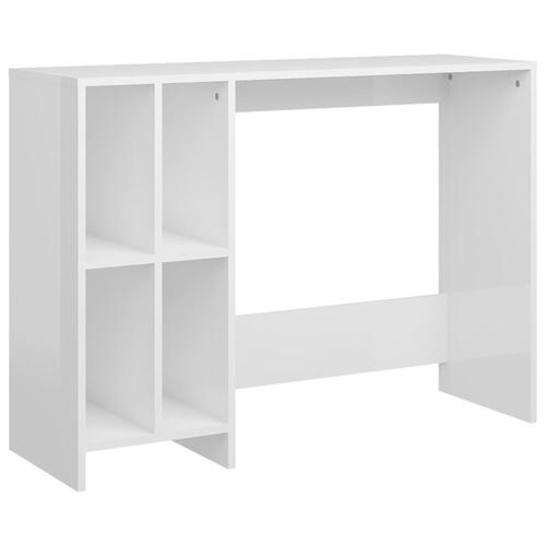 Skrivebord 102,5x35x75 cm konstrueret træ hvid højglans