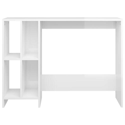 Skrivebord 102,5x35x75 cm konstrueret træ hvid højglans