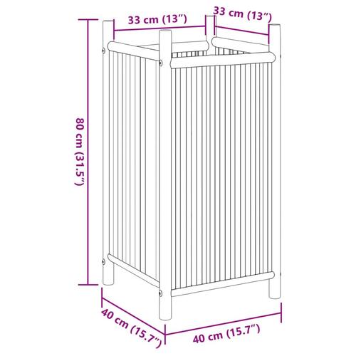 Plantekasse 40x40x80 cm bambus