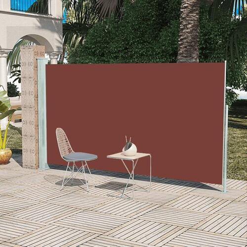 Sammenrullelig sidemarkise til terrassen 160 x 300 cm brun