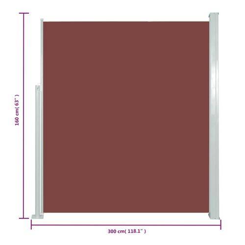 Sammenrullelig sidemarkise til terrassen 160 x 300 cm brun