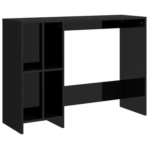 Skrivebord 102,5x35x75 cm konstrueret træ sort højglans