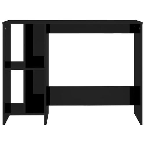 Skrivebord 102,5x35x75 cm konstrueret træ sort højglans
