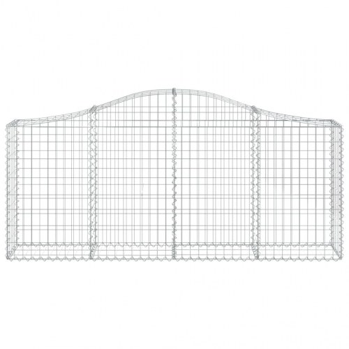 Buet gabionkurv 200×30×80/100 cm i galvaniseret jern - sølvfarvet