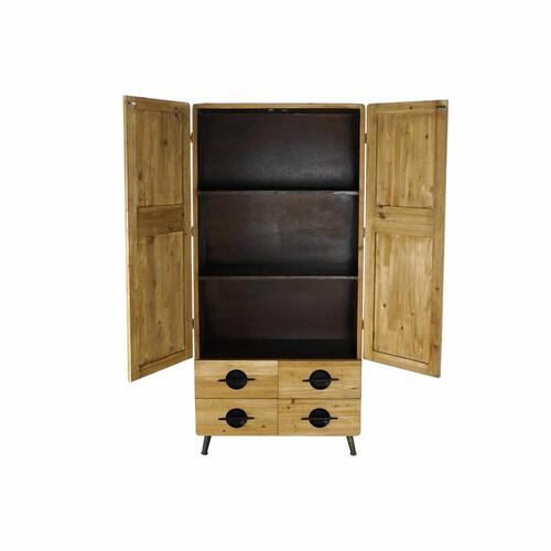 Skab 80 x 35 x 176 cm Gran Sort Metal Brun