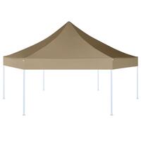 Sekskantet pop op-telt 3,6x3,1 m foldbart 220 g/m² gråbrun