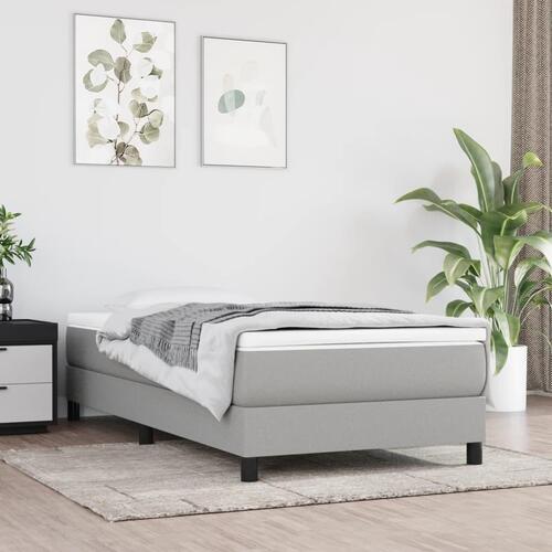 Springmadras med pocketfjedre 100x200x20 cm stof lysegrå