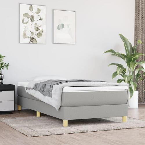 Sengeramme uden madras Lysegrå 90x200 cm Stof