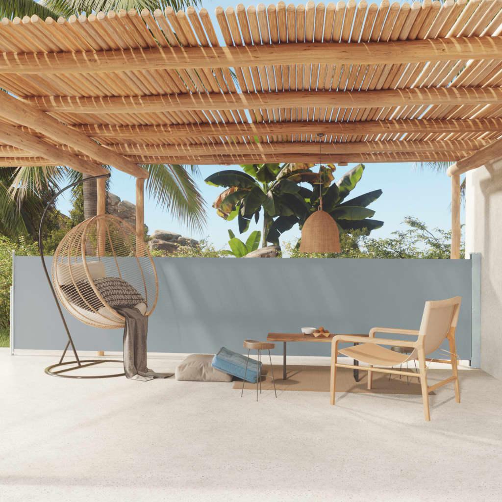 Sammenrullelig sidemarkise til terrassen 117x600 cm grå