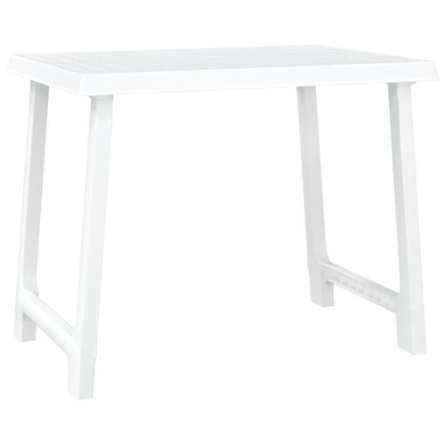 Campingbord 79x56x64 cm PP trælook hvid