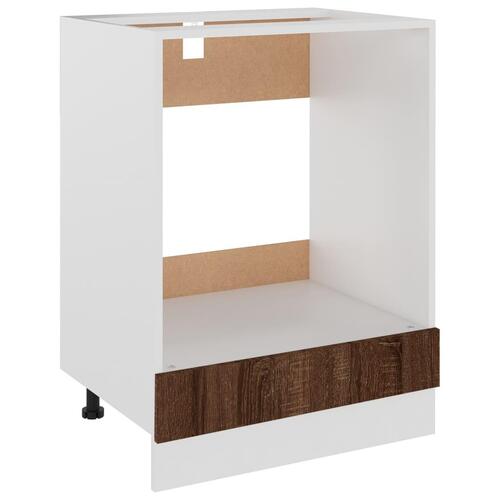 Ovnskab 60x46x81,5 cm konstrueret træ brun egetræsfarve