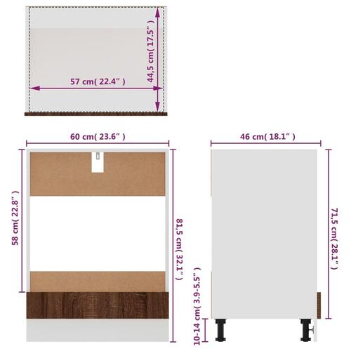 Ovnskab 60x46x81,5 cm konstrueret træ brun egetræsfarve