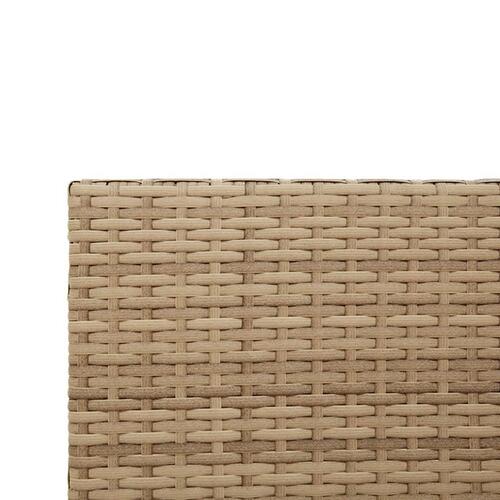 Havesofa med bord og hynder L-formet polyrattan beige