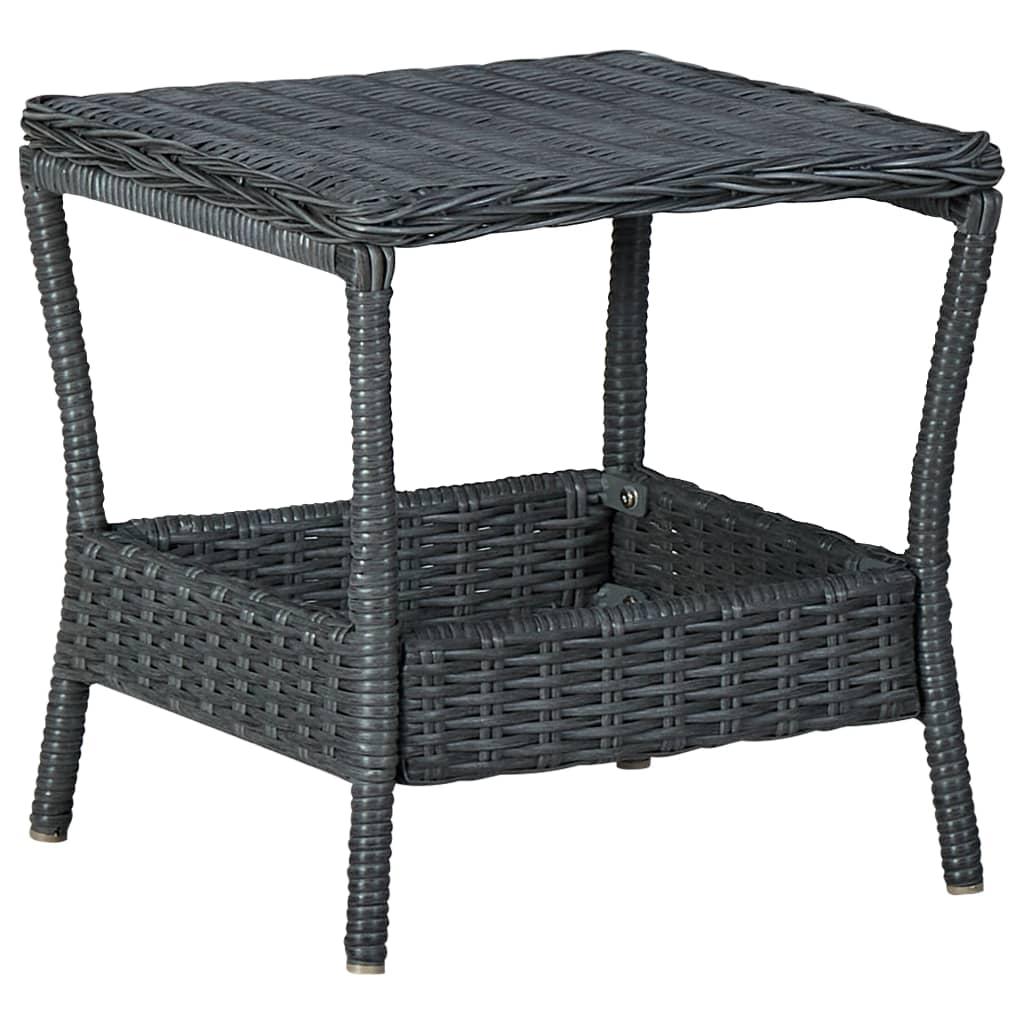 Havebord 45x45x46,5 cm polyrattan mørkegrå