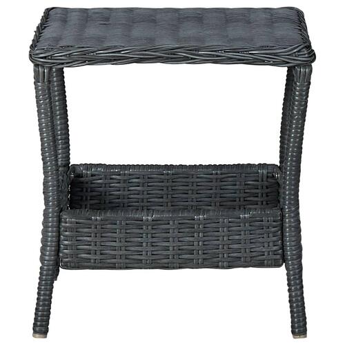Havebord 45x45x46,5 cm polyrattan mørkegrå
