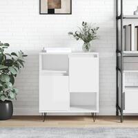 Skænk 60x35x70 cm konstrueret træ hvid højglans