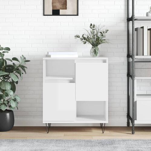 Skænk 60x35x70 cm konstrueret træ hvid højglans